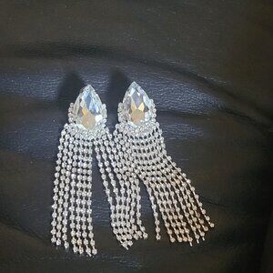 Round Rhinestone Runway Earrings